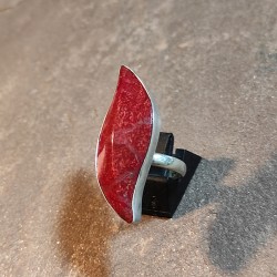 Anillo de Plata con Coral...