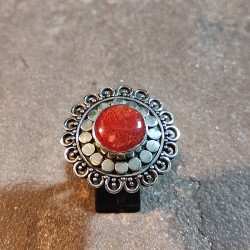 Anillo de Plata con Coral...