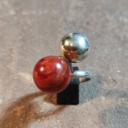 Anillo de Plata con Coral...