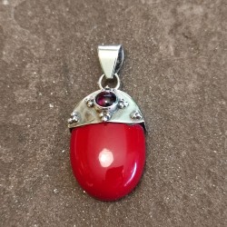 Colgante de Plata con Coral