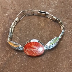 Pulsera de Plata con Coral