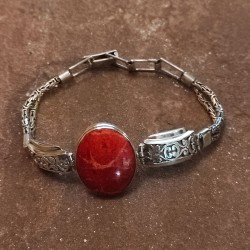 Pulsera de Plata con Coral