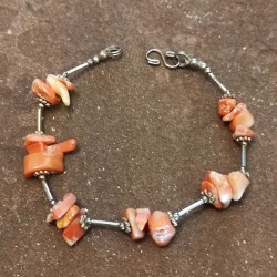 Pulsera de Plata con Coral