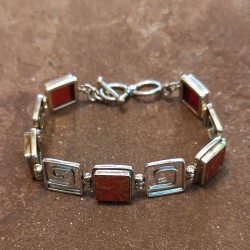 Pulsera de Plata con Coral