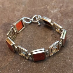 Pulsera de Plata con Coral