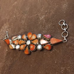 Pulsera de Plata con Coral...
