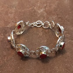 Pulsera de Plata con Coral
