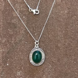Collar de Plata con Ónix Verde