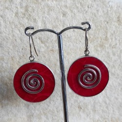 Pendientes de Plata Coral