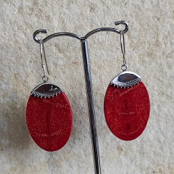 Pendientes de Plata Coral
