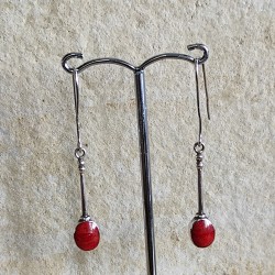 Pendientes de Plata Coral