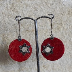 Pendientes de Plata Coral