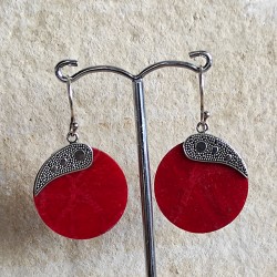 Pendientes de Plata Coral