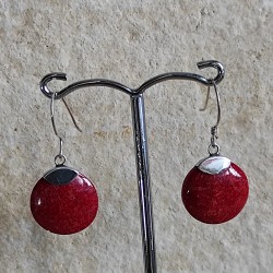 Pendientes de Plata Coral