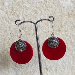Pendientes de Plata Coral