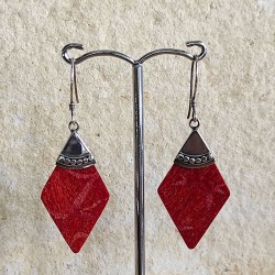 Pendientes de Plata Coral