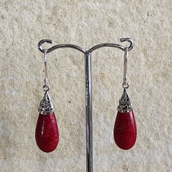 Pendientes de Plata Coral