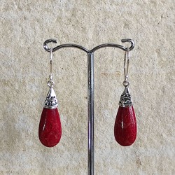 Pendientes de Plata Coral