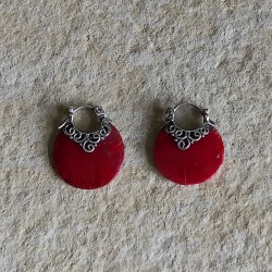 Pendientes de Plata Coral
