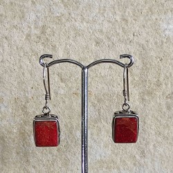 Pendientes de Plata Coral