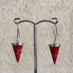 Pendientes de Plata Coral