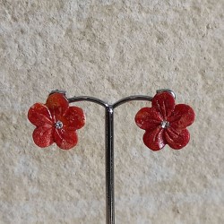 Pendientes de Plata Coral