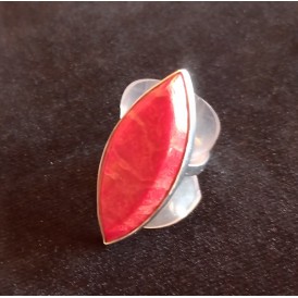 Coral, montado en plata